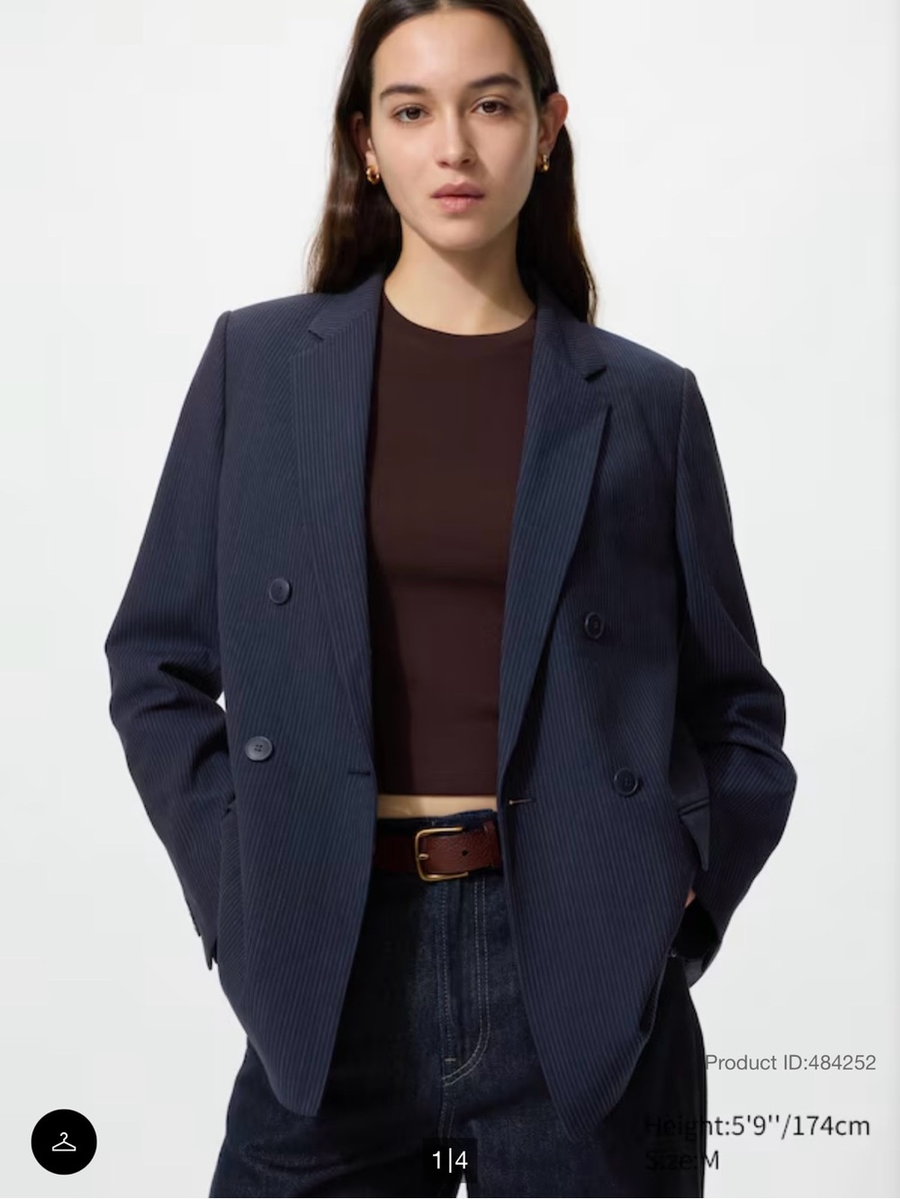 Uniqlo Navy Double Breasted Jacket